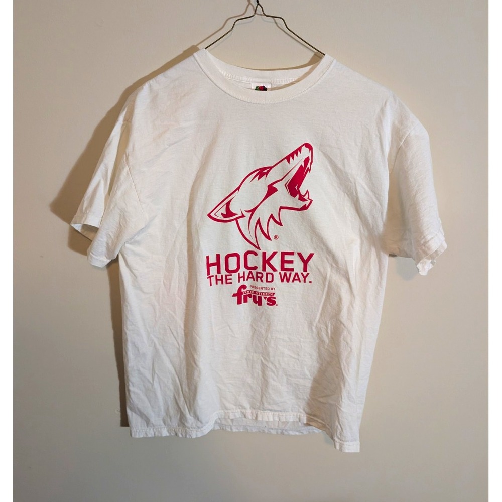 Fruit of the Loom Cotton Men's XL White Short Sleeve Crewneck AZ Coyotes Tee